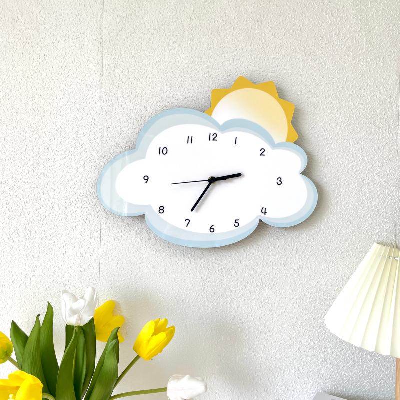 Simple Cartoon Creative Sun Cloud Decoration Wall Clock