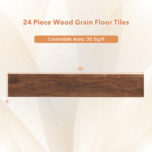 Set of 2 Floor Tile Vinyl Flooring Waterproof Vinyl Plank Flooring-Brown
