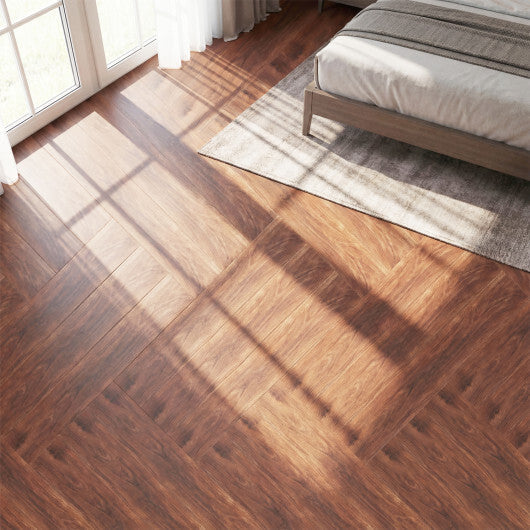 Set of 2 Floor Tile Vinyl Flooring Waterproof Vinyl Plank Flooring-Brown
