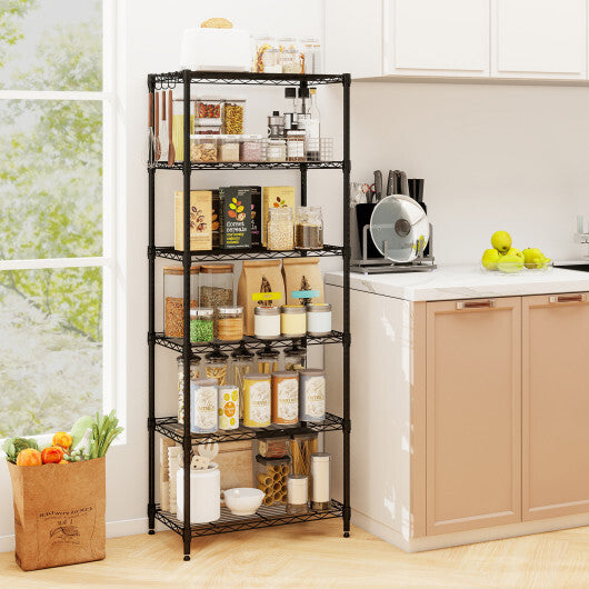 Set of 2 4-Tier Metal Storage Shelving Unit with V-Shaped Wire Rack and 1000 LBS Capacity-Black