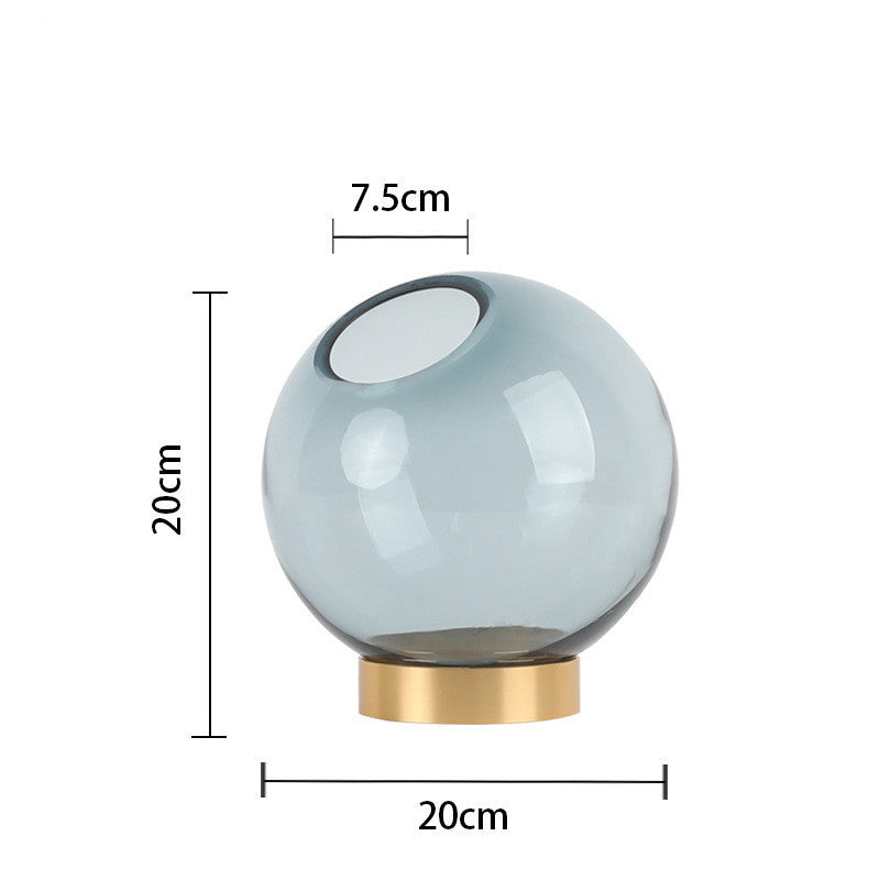 Round glass vase