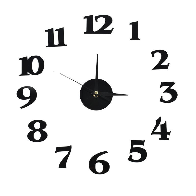 Creative acrylic mirror wall clock DIY stereo hanging