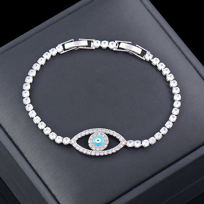 Fashion Light Luxury Zircon Blue Eye Bracelet