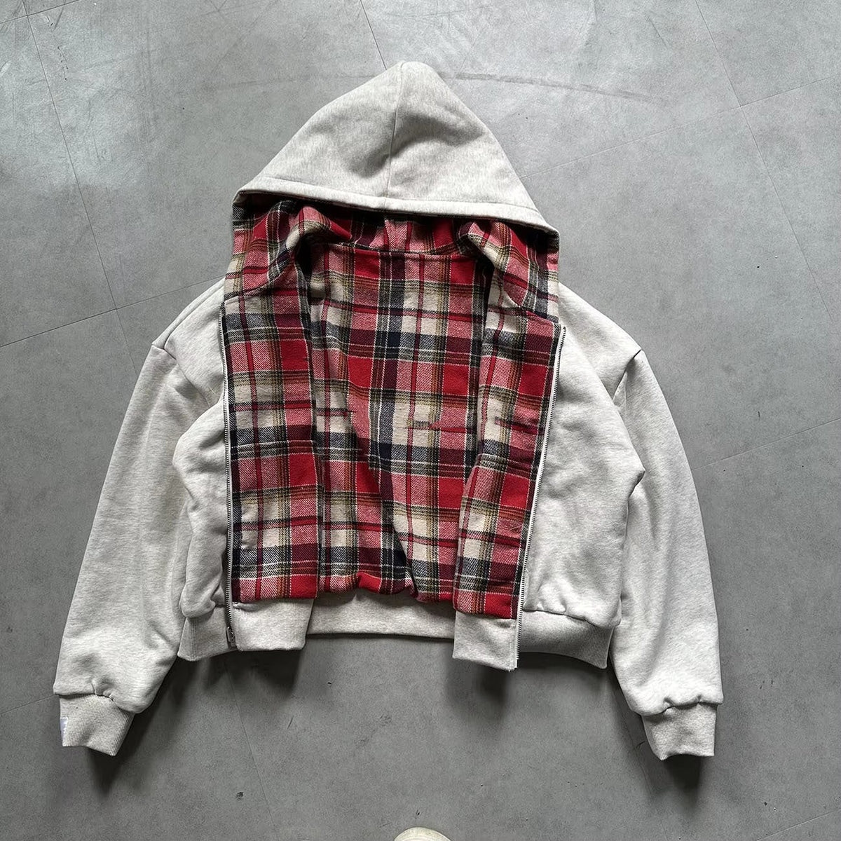 2026 Aliexpress Simple Korean Style Dark Simple Reversible Zipper Sweatshirt Jacket