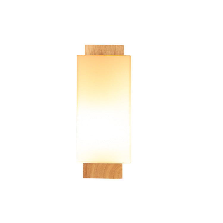 Creative Japanese Bedside Solid Wood Wall Lamp