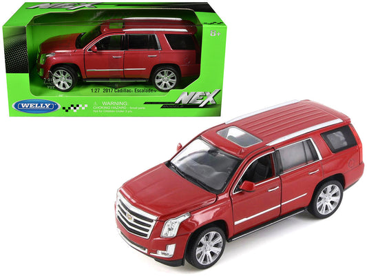 2017 Cadillac Escalade with Sunroof Red Metallic 1/24-1/27 Diecast Model Car by Welly