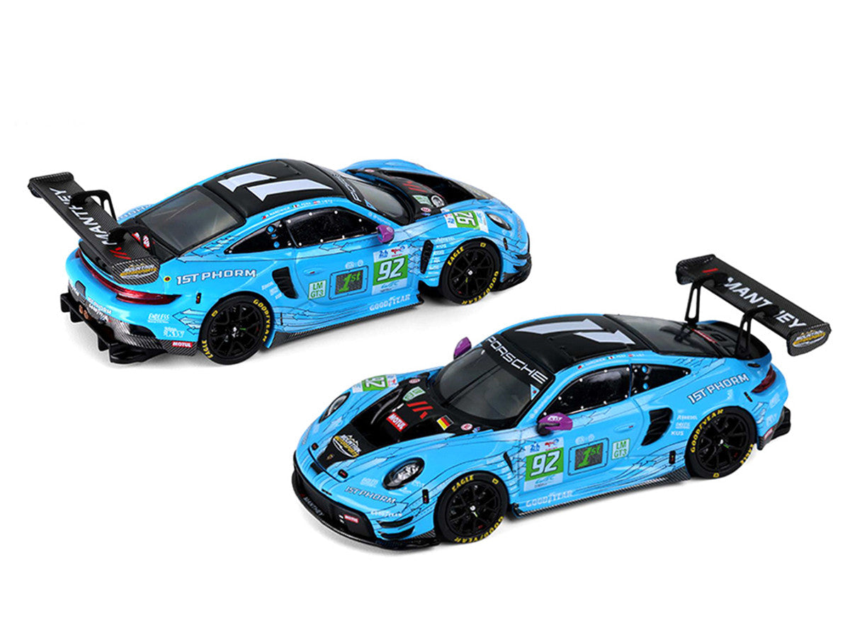 Porsche 911 GT3 R (992) #92 Ryan Hardwick - Richard Lietz - Riccardo Pera "Manthey 1st Phorm" LMGT3 Class Winner "24 Hours of Le Mans" (2025) 1/64 Diecast Model Car by Trends Hobby