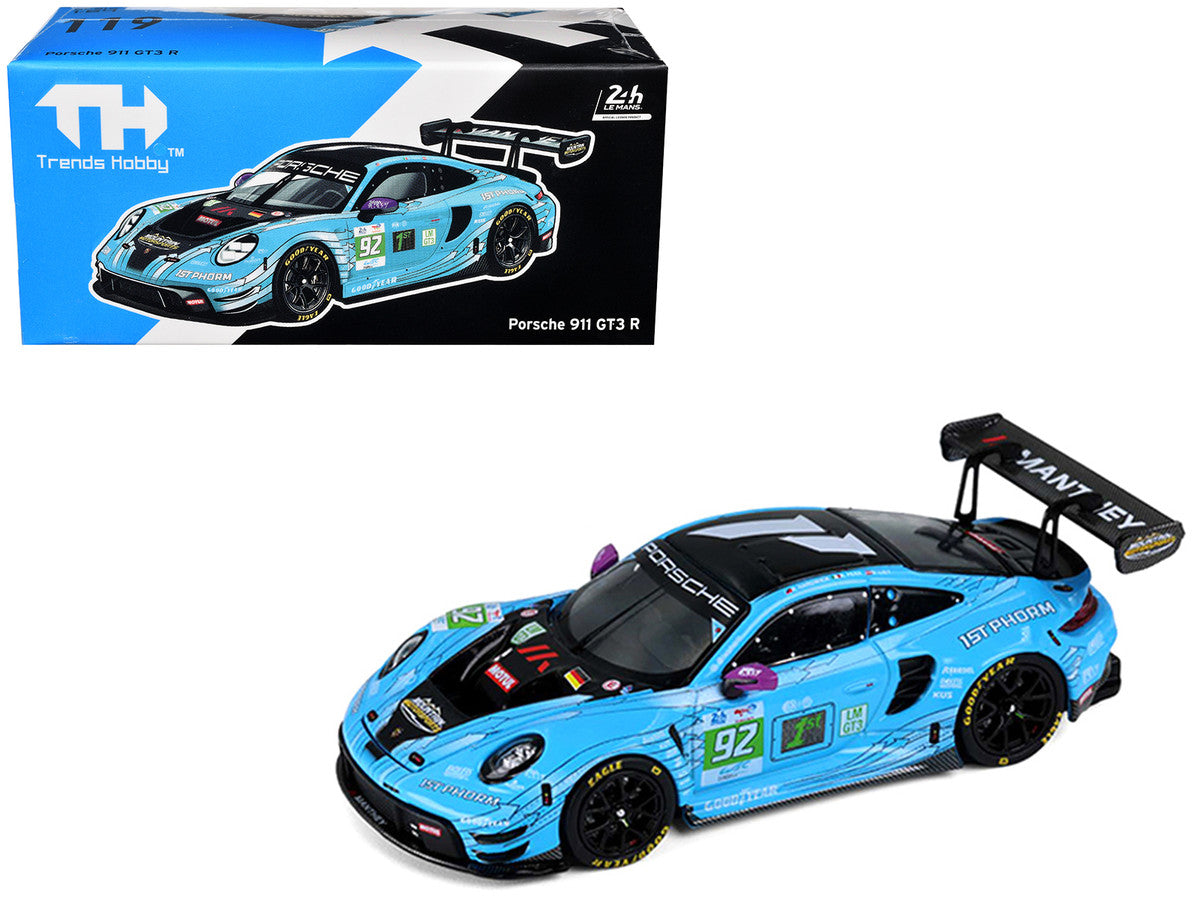 Porsche 911 GT3 R (992) #92 Ryan Hardwick - Richard Lietz - Riccardo Pera "Manthey 1st Phorm" LMGT3 Class Winner "24 Hours of Le Mans" (2025) 1/64 Diecast Model Car by Trends Hobby