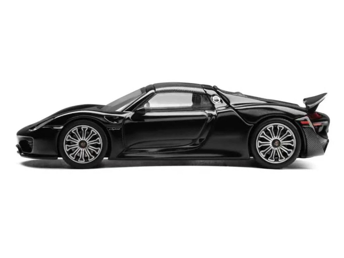 Porsche 918 Spyder Black with Carbon Top 1/64 Diecast Model Car by Trends Hobby