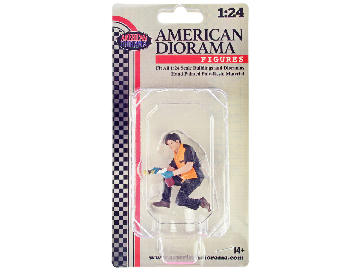 "Detail Masters" Figure 1 (Wheel Cleaning) for 1/18 Scale Models by American Diorama