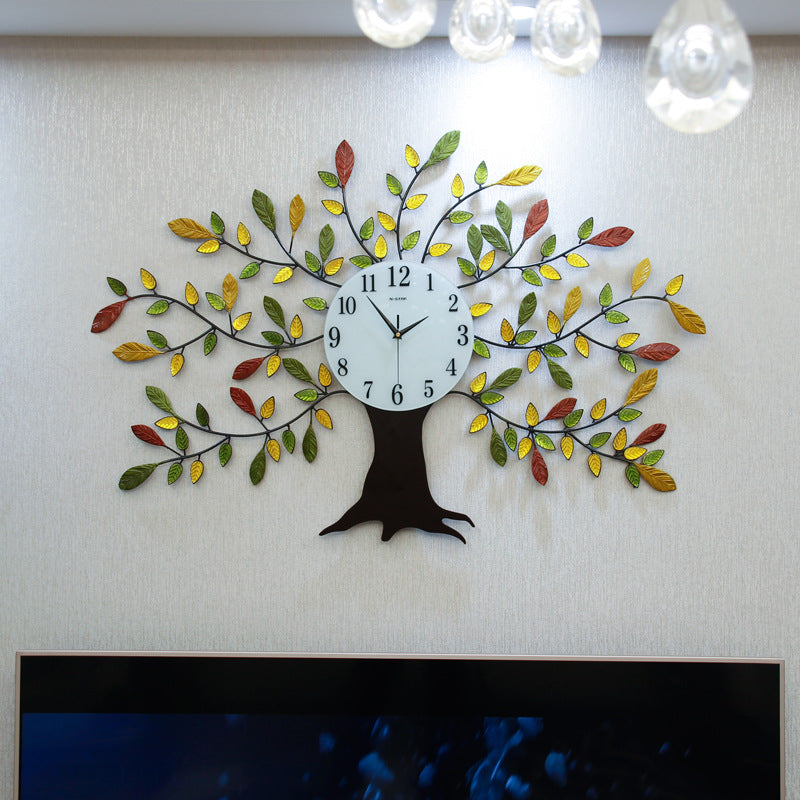 Living Room Modern Simple Fashion Creative Fortune Tree Quartz Clock Wall Clock