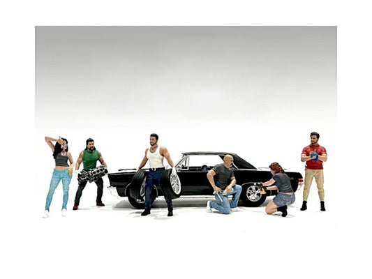 "Muscle Mechanics" 6 piece Figure Set for 1/18 Scale Models by American Diorama