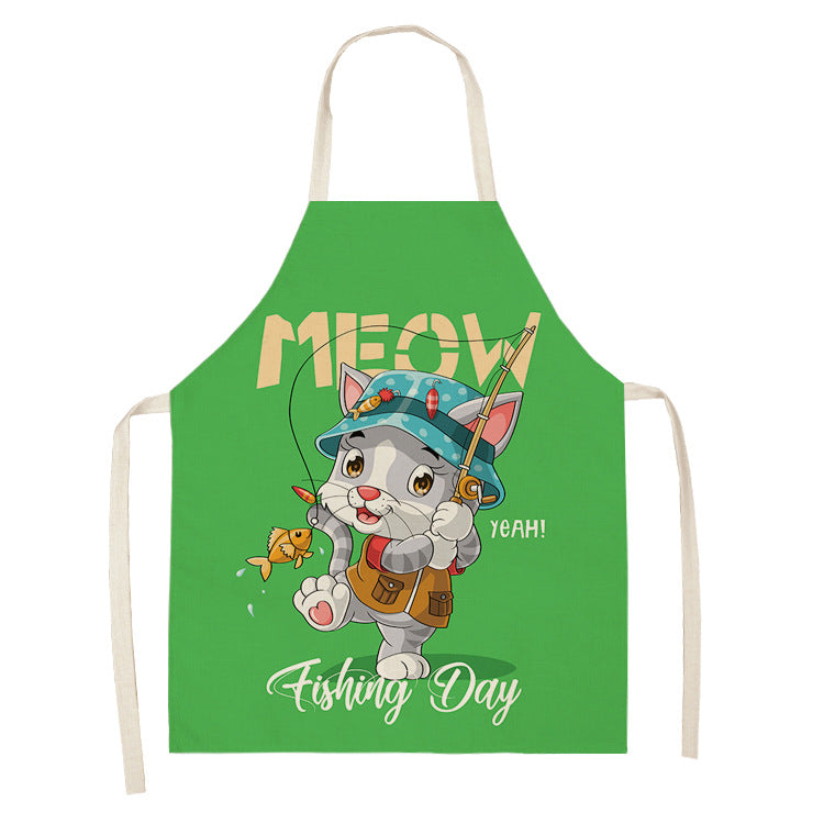 Explosive Animal Animation Multifunctional Kitchen Apron Cotton And Linen Apron