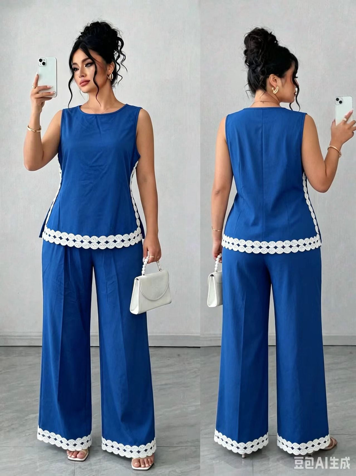 New 2026 Sleeveless Casual Pants Set Plus Size Vacation Outfit