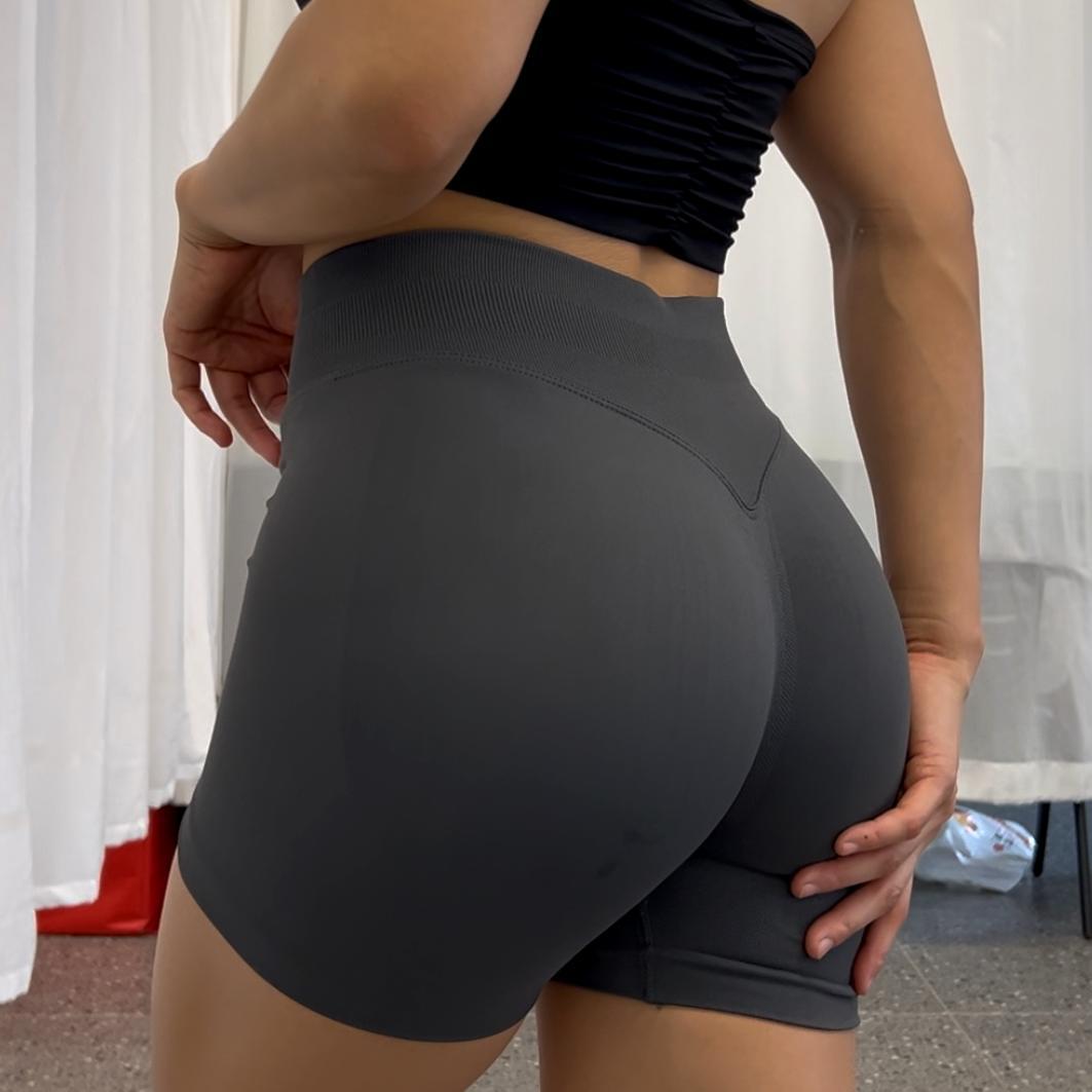Solid-color High-waisted Three-inch Shorts Athletic Shorts