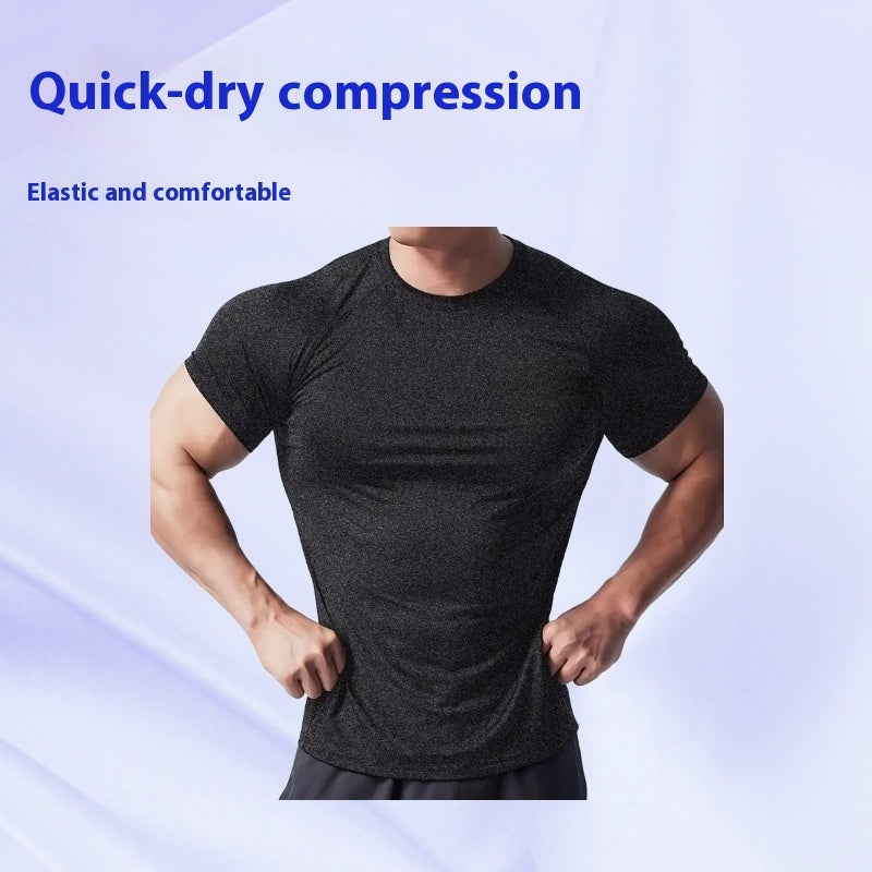 Tight Stretch Casual Quick-drying Running Round Neck Short Sleeve