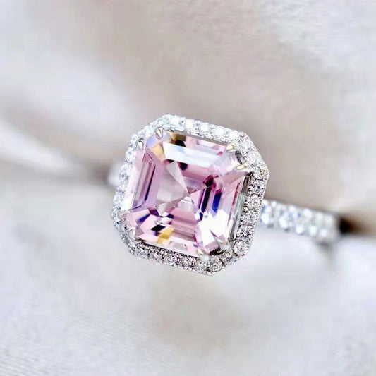Women's Classic Super Shiny Square Diamond Princess Ring