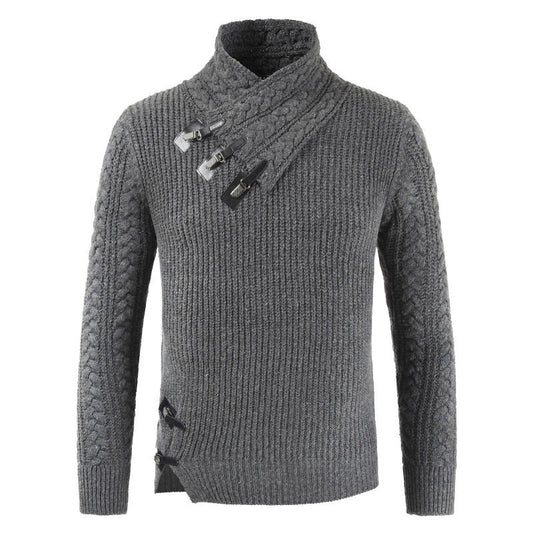 Men's Scalp Button Irregular Long Sleeve T-Shirt