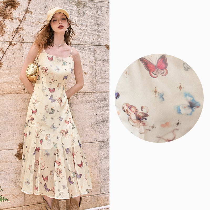Women's Fashion Printing Slip Dress
