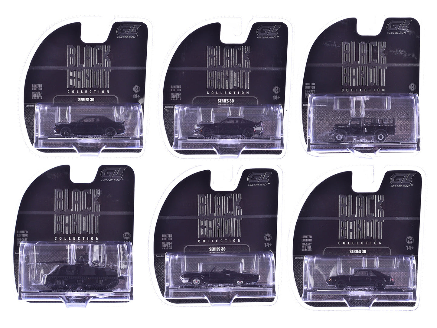 "Black Bandit" 6 piece Set Series 30 1/64 Diecast Model Cars by Greenlight