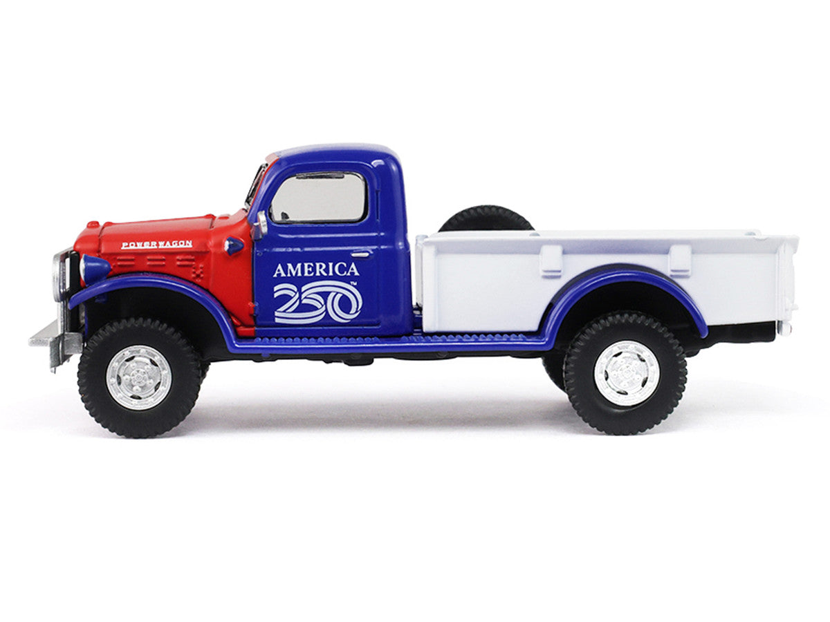 1946 Dodge Power Wagon Pickup Truck Red White and Blue "America 250 Edition" "Anniversary Collection" Series 18 1/64 Diecast Model Car by Greenlight