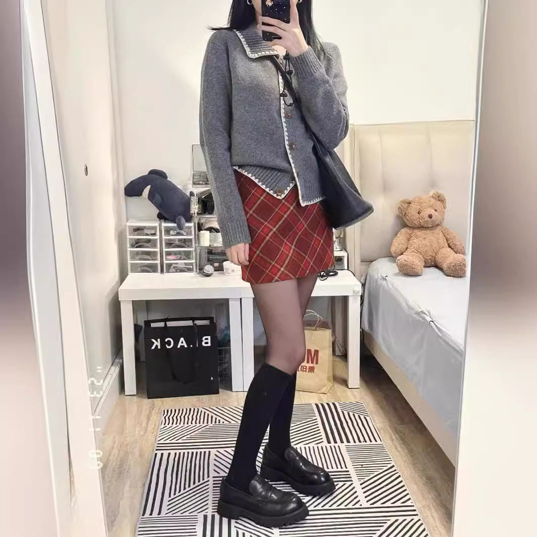 Retro Lapels Hand Crocheting Knitted Cardigan Jacket