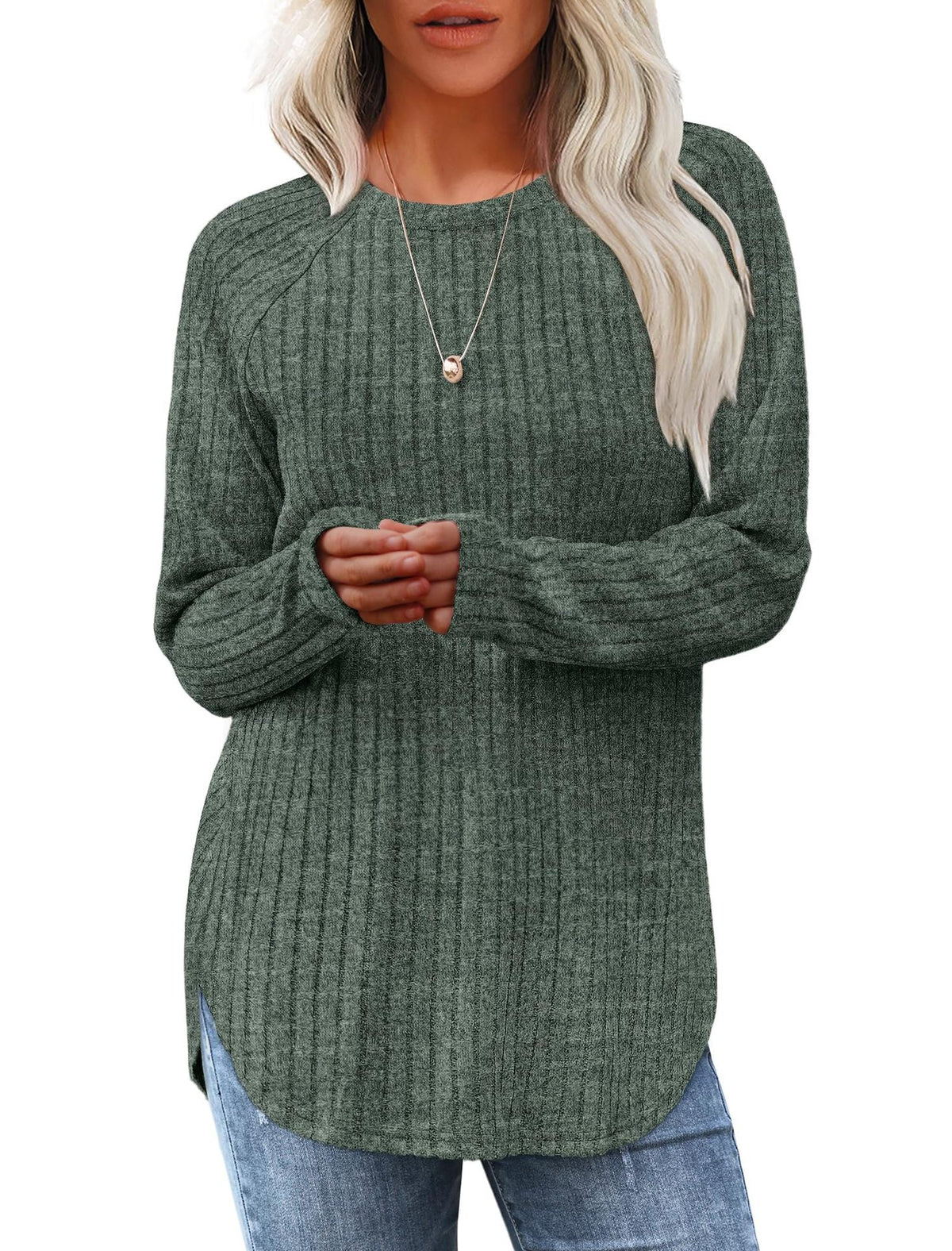 2026 European And American Women's Autumn New Loose Round Neck Base Shirt Long Sleeved Shirt