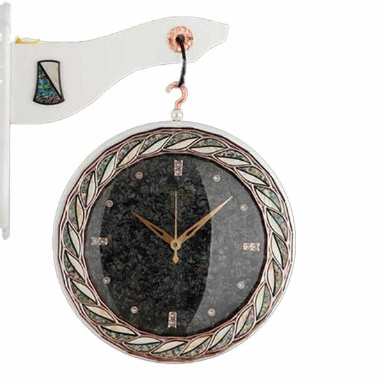 Creative Shell Carving Double-sided Wall Clock Silent