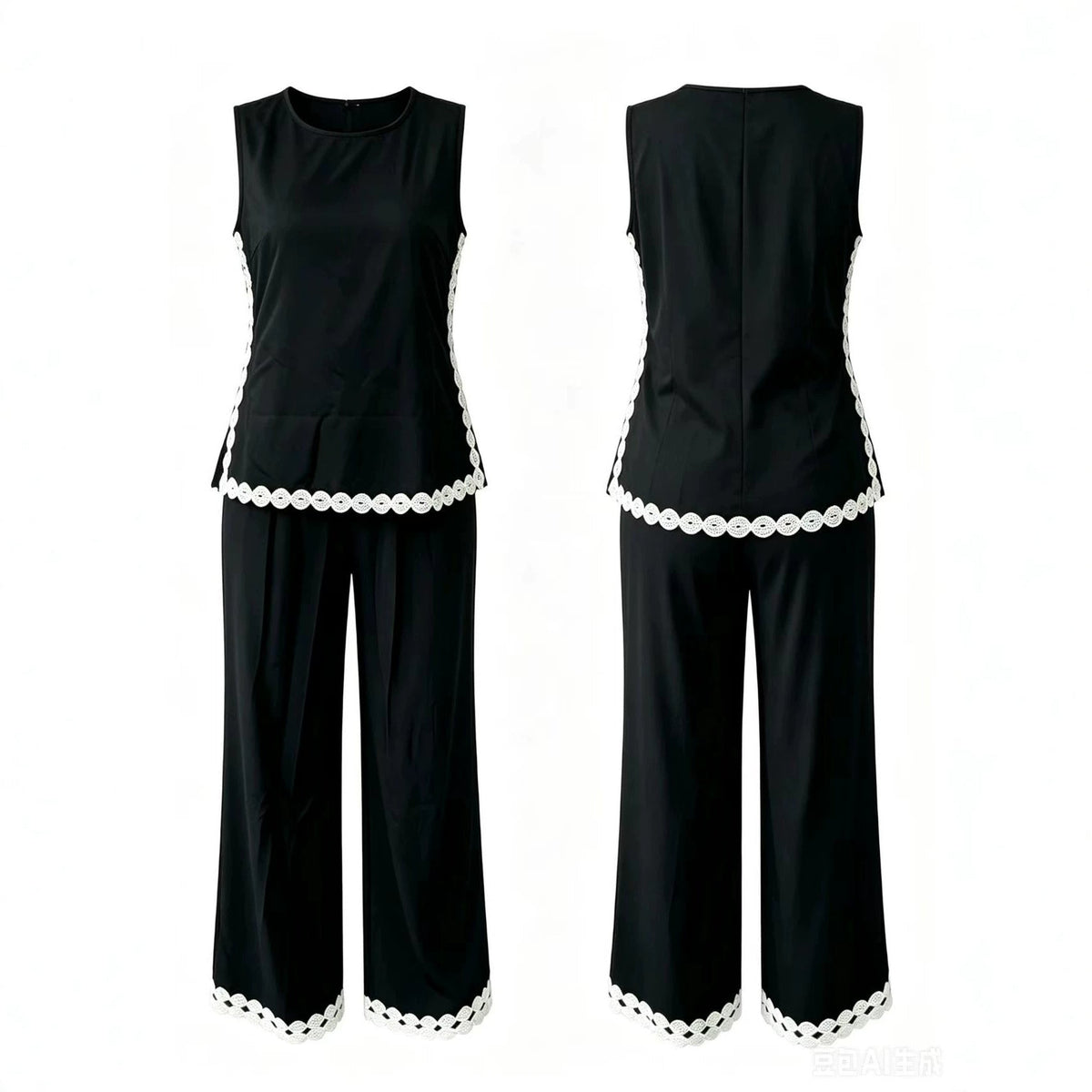 New 2026 Sleeveless Casual Pants Set Plus Size Vacation Outfit