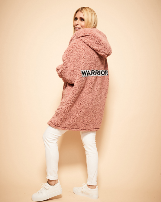 The Warrior Effect™ by Jill Martin Chenille Logo Sherpa Lounger Jacket