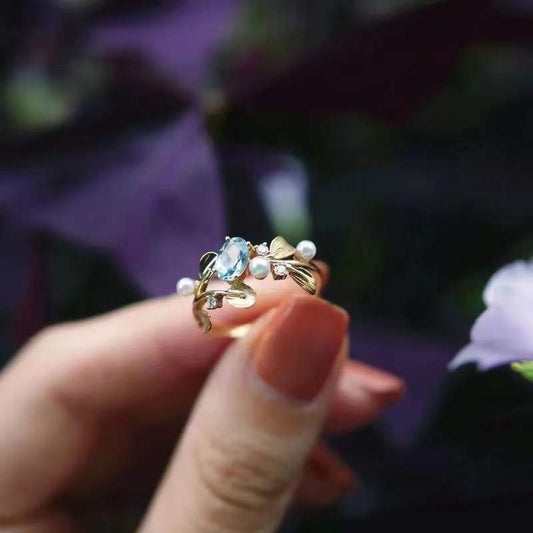 S925 Silver Blue Treasure Ring