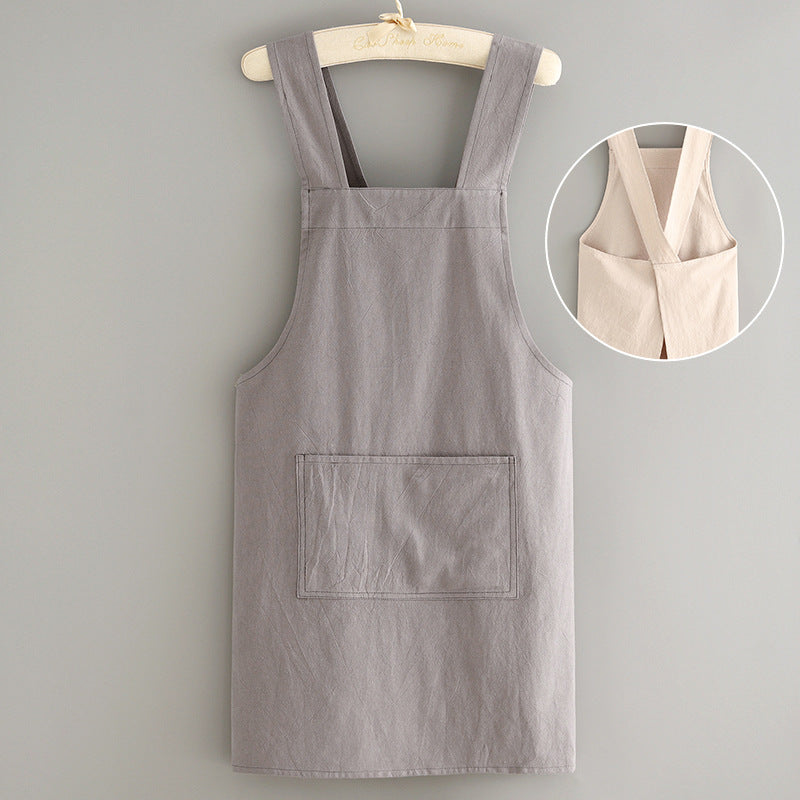 Canvas Breathable Cotton Linen Apron Household Kitchen Antifouling Wear-resistant