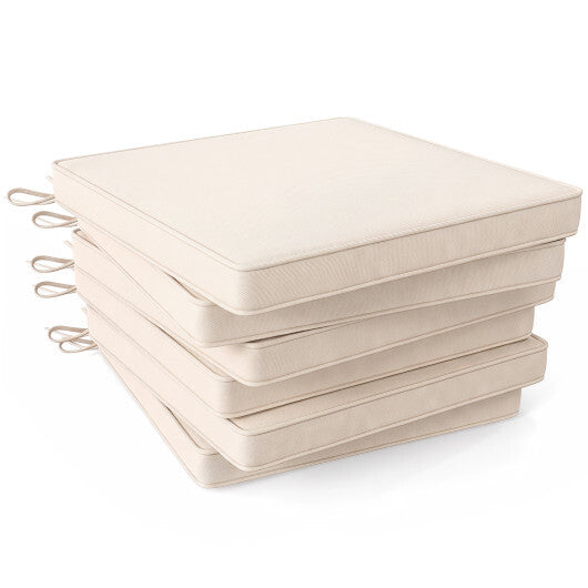 Outdoor Chair Cushion Set of 6 Waterproof Olefin Seat Cushions-Turquoise