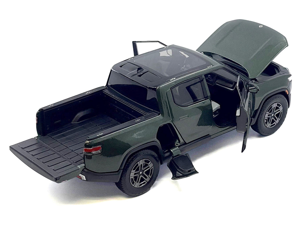 Rivian R1T Pickup Truck Dark Green Metallic with Sunroof "Special Edition" Series 1/18 Diecast Model Car by Maisto