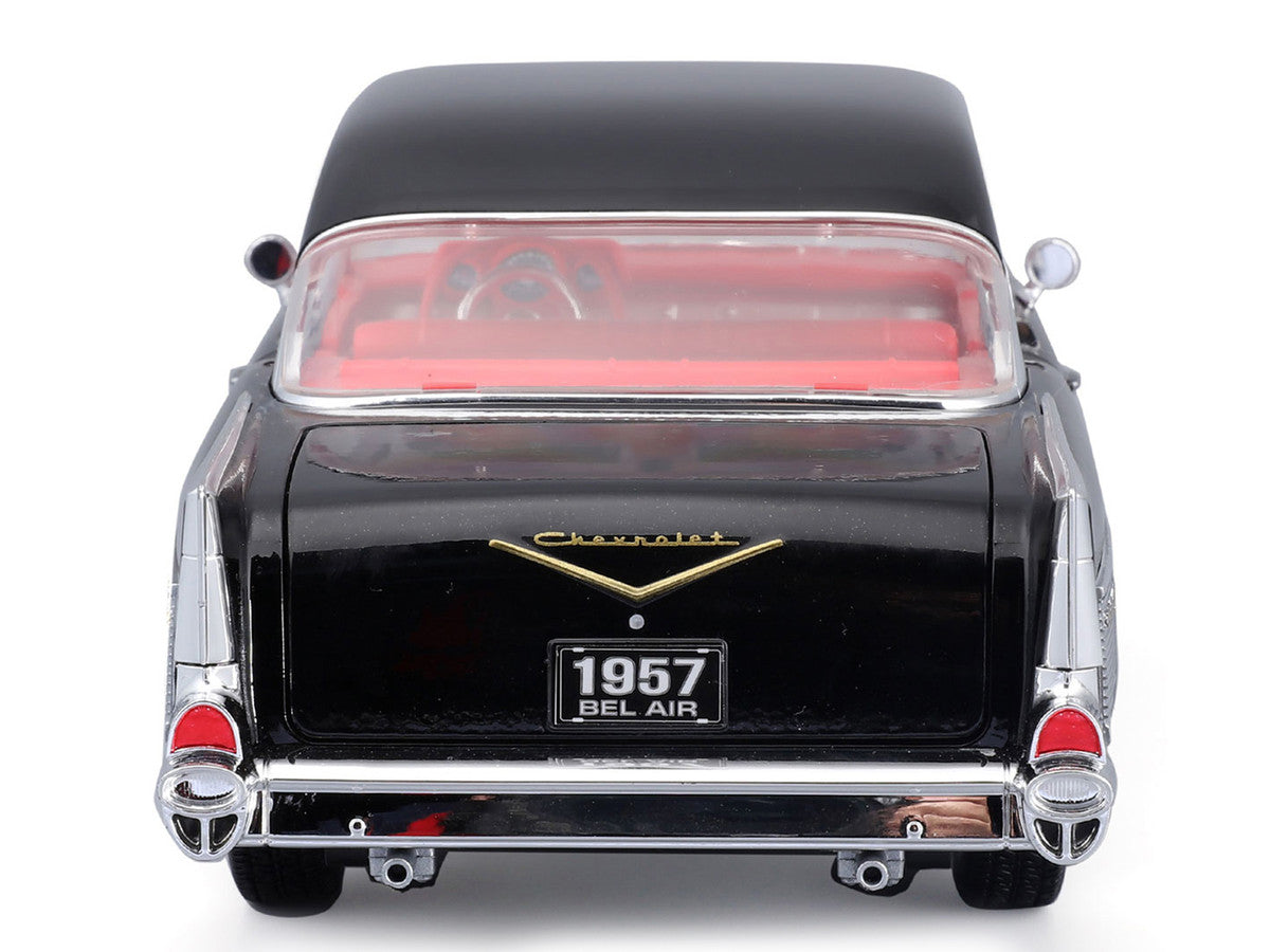 1957 Chevrolet Bel Air Coupe Black with Red Interior "Special Edition" Series 1/18 Diecast Model Car by Maisto