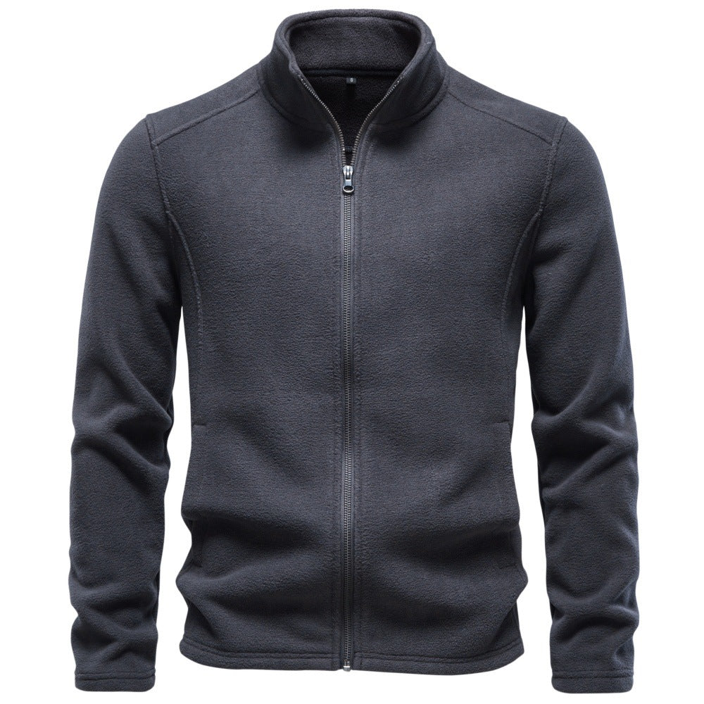2026 Autumn Winter Foreign Trade Cross-Border Men's Polar Fleece Softshell Jacket European Size Foreign Trade Men's Zip-Up Sweatshirt Top