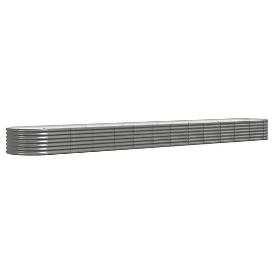 Garden Raised Bed Galvanized Steel 201.6"x31.5"x14.2" Gray