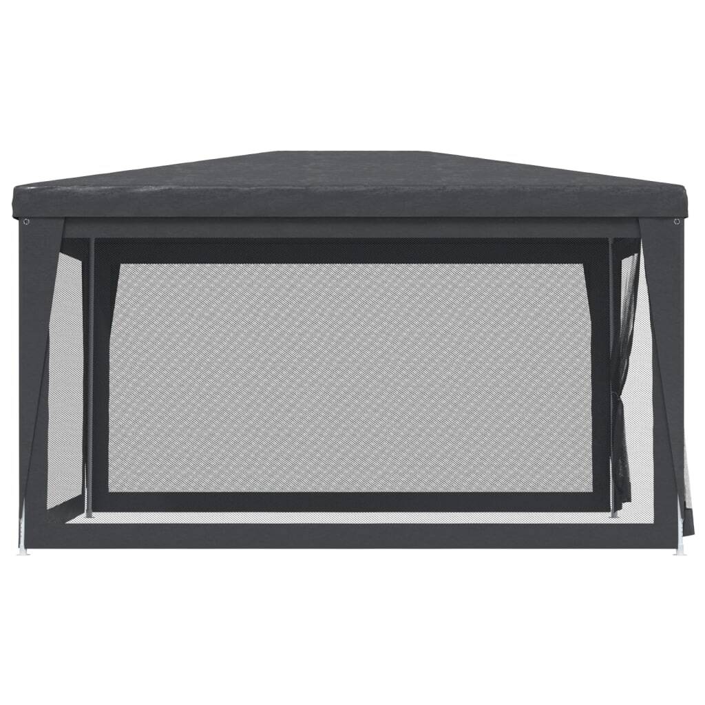 Party Tent with 4 Mesh Sidewalls Anthracite 9.8'x13.1'HDPE