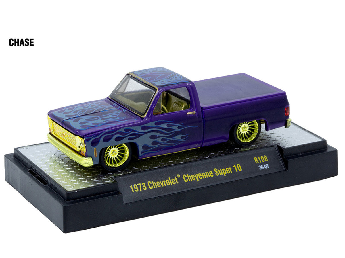 "Auto-Thentics" 6 piece Set Release 108 IN DISPLAY CASES Limited Edition1/64 Diecast Model Cars by M2 Machines