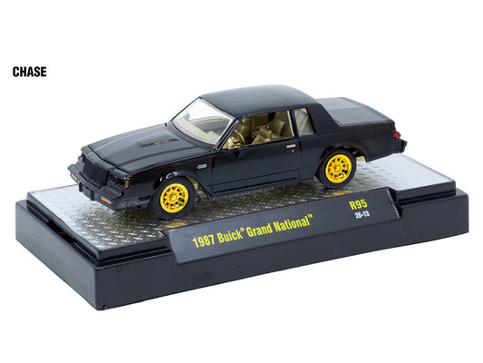 "Auto Meets" Set of 6 Cars IN DISPLAY CASES Release 95 Limited Edition 1/64 Diecast Model Cars by M2 Machines