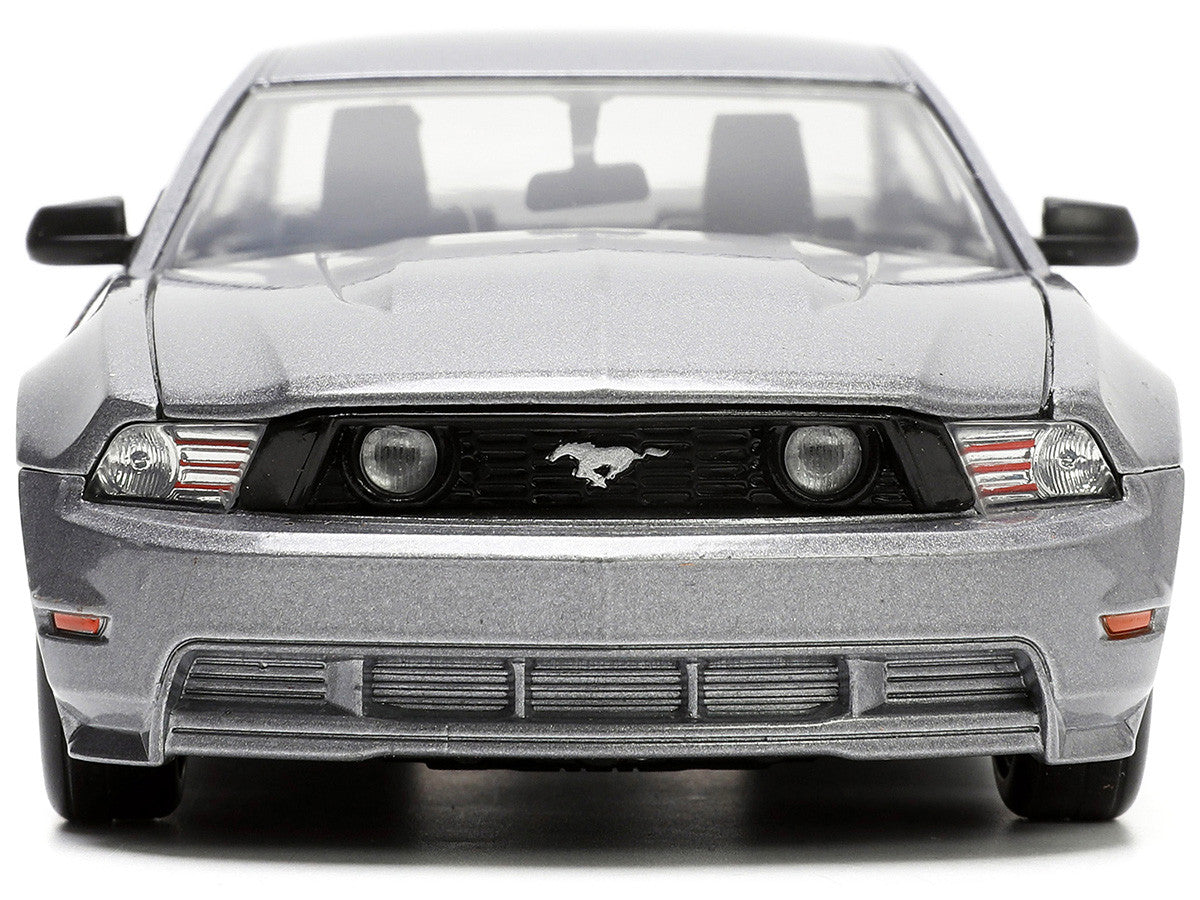 2010 Ford Mustang GT Gray Metallic with Flames "Ford Motor Company" "Bigtime Muscle" Series 1/24 Diecast Model Car by Jada