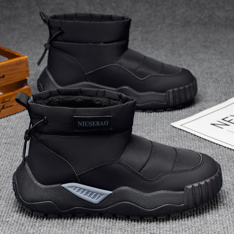 Warm Outdoor Casual Cotton Boots Stylish Mid-top Warm Men's Shoes