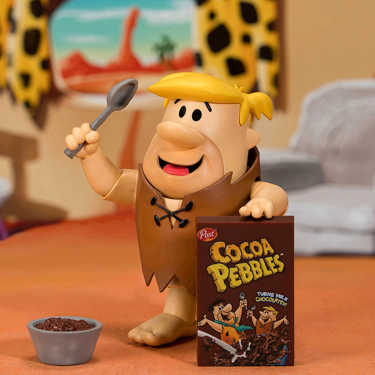 Barney Rubble 4.5" Moveable Figure with Accessories and Alternate Head and Hands "The Flintstones - Post Cocoa Pebbles" Model by Jada