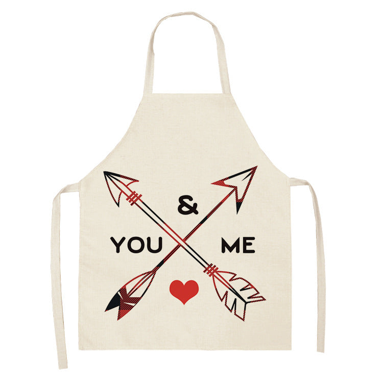 Letter Linen Apron Kitchen Stain-resistant Sleeveless Coverall