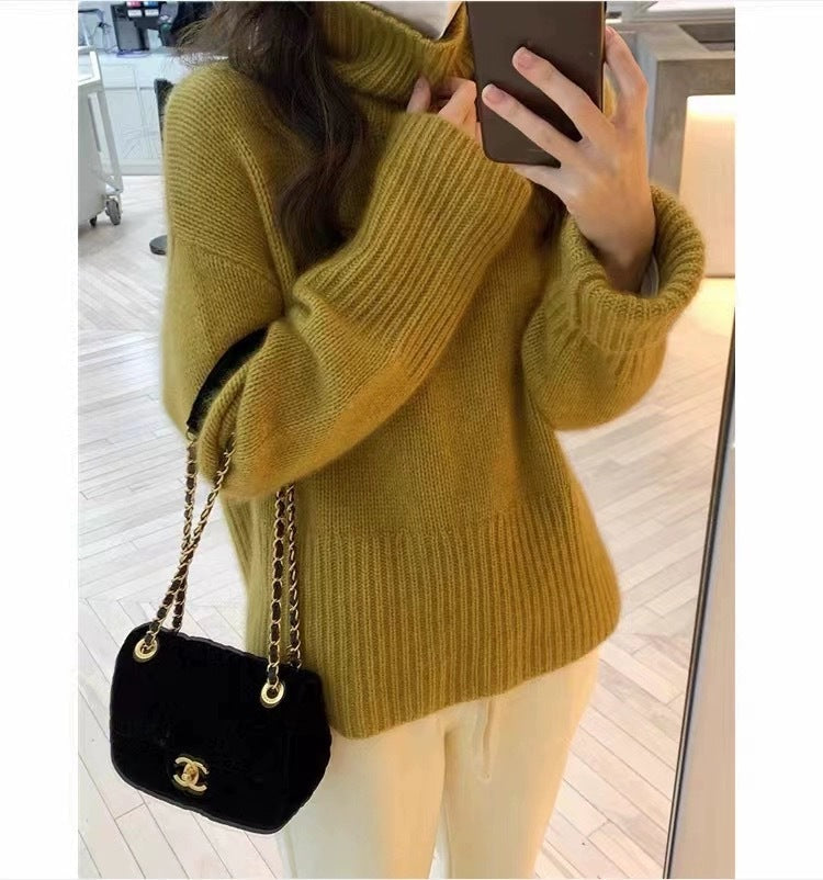 New High Neck Thick Sweater Women