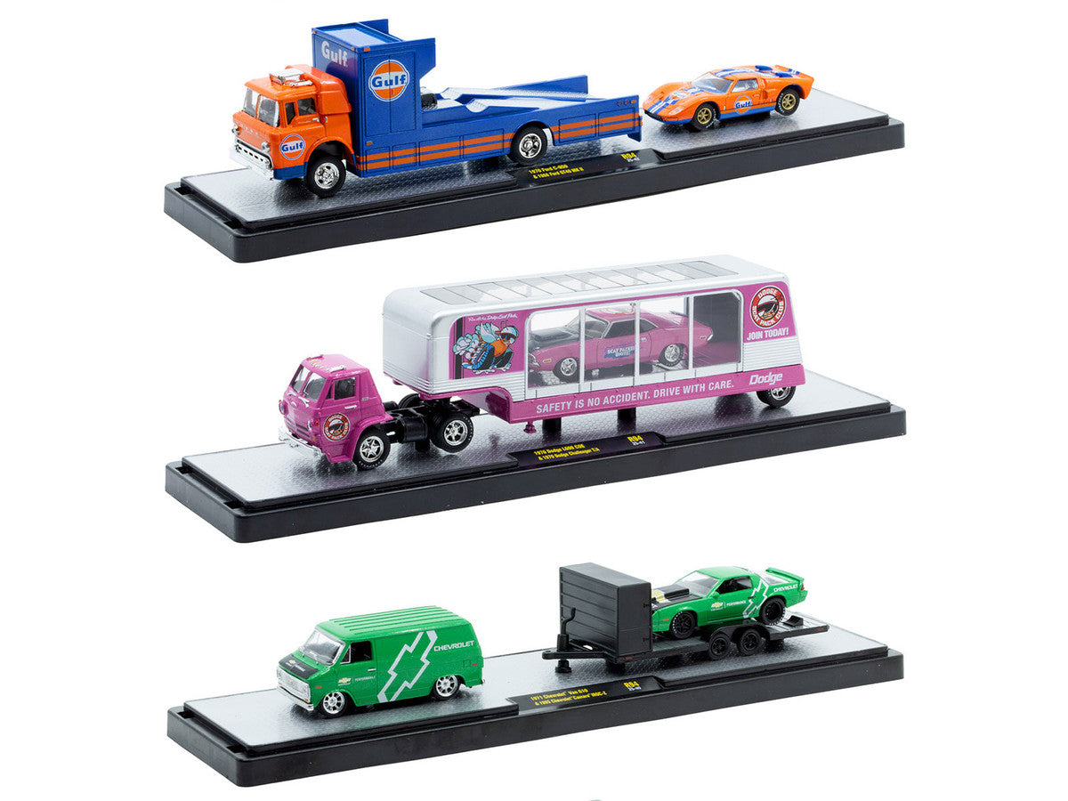 Auto Haulers Set of 3 Trucks Release 94 Limited Edition to 6000 pieces Worldwide 1/64 Diecast Models by M2 Machines