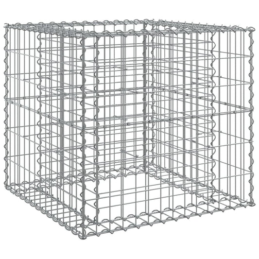 Gabion Basket Silver 27.6"x27.6"x25.6" Galvanized Iron
