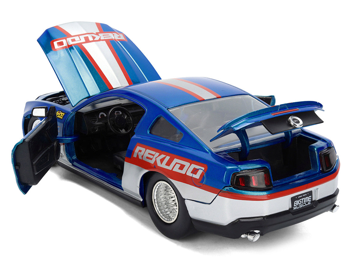 2010 Ford Mustang GT "Rekudo" Blue Metallic with Red and Silver Stripes "Bigtime Muscle" Series 1/24 Diecast Model Car by Jada