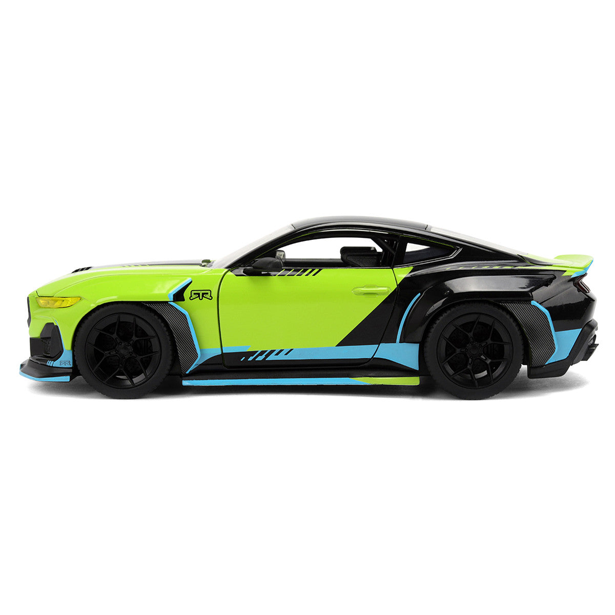 2026 Ford Mustang RTR Spec 5-D Lime Green with Black Top and Graphics "Hyper-Spec" Series 1/24 Diecast Model Car by Jada