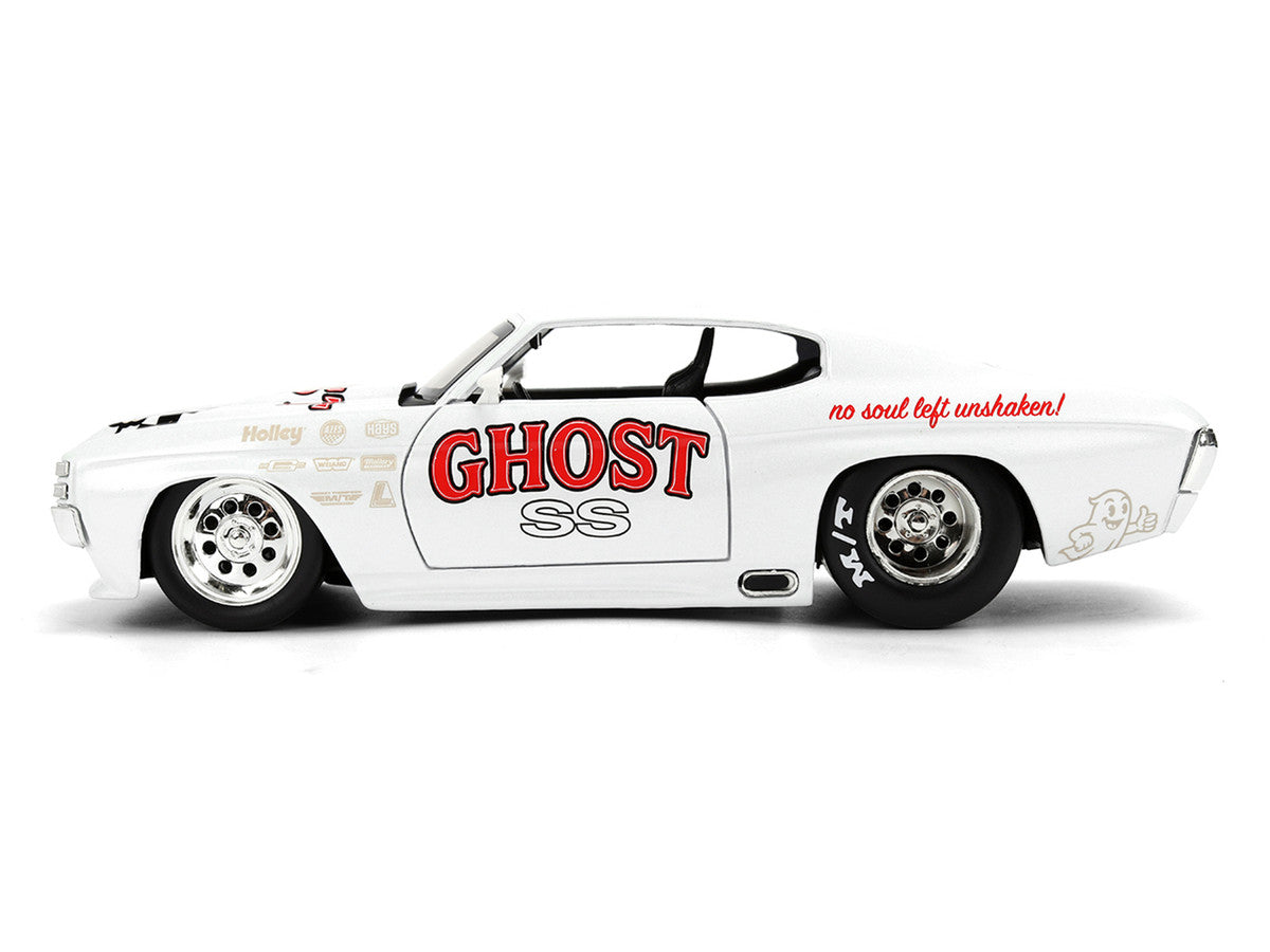 1971 Chevrolet Chevelle SS "Ghost SS" White with Graphics "Bigtime Muscle" Series 1/24 Diecast Model Car by Jada